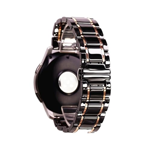 Cong Yi 20mm 22mm �X�`�[�� �Z���~�b�N �X�g���b�v Samsung Galaxy Watch4 5 40mm 45 44mm Pro ���v�o���h ���X�g�o���h �x���g �u���X���b�g�ƌ݊�������(Black and rose gold,22