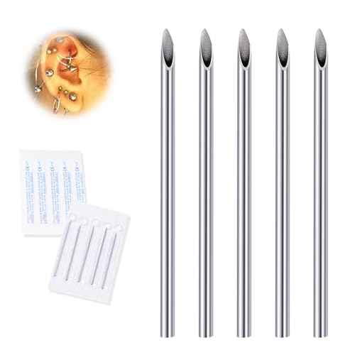 13G Body Piercing Needles,10pcs DJCIW Sterile Disposable Stainless Steel Needles for Ear, Nose, Navel, Nipple, Lip -High Precision