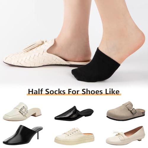 Heatuff 14 Pairs Toe Socks Womens for Mules, No Show Liner Half Socks Non Slip Invisible Toe Topper Covers for Clogs — view 2