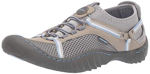 JSport by Jambu Women's Tahoe Max Sneaker, Grey/Stone Blue, 8.5 M US
