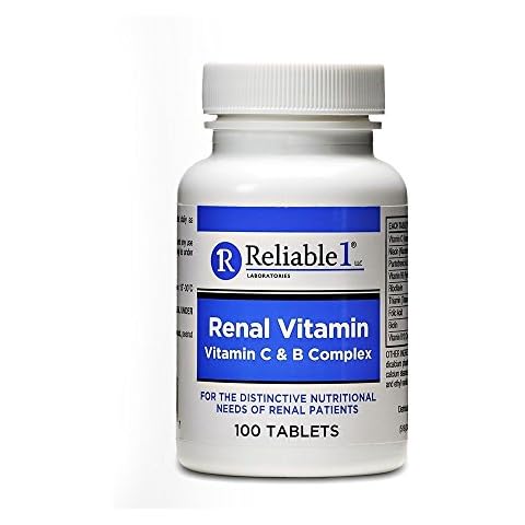 RELIABLE 1 LABORATORIES Renal Vitamin C & B Complex for Men and Women (100 Tablets Per Bottle) (Single) Cover