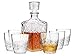 Bormioli, Set di bicchieri da whisky Dedalo, 7 pezzi, in vetro, capacità della caraffa 0,78 l, capacità 260 ml, per veri intenditori di whisky