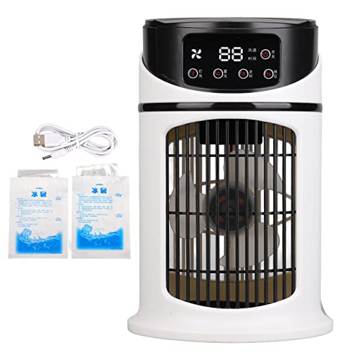 FDIT Mini Air Acondicionador - 3 en 1 Enfriador de Aire, Humidificador y Ventilador con Enfriamiento de 8 H, Alimentado por USB, bajo Ruido para la Escritorio de la Habitación