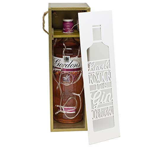 Lampe LED bouteille de gin Gold Edition objet déco veilleuse sans fil