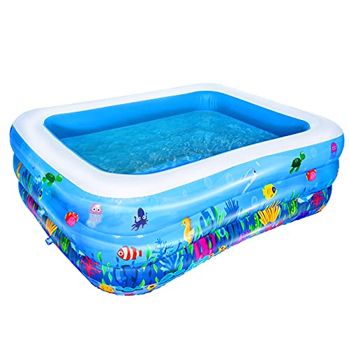 AsterOutdoor Inflatable Swimming Pool Full-Sized Above Ground Kiddle Family Lounge Pool for Adult, Kids, Toddlers, 70