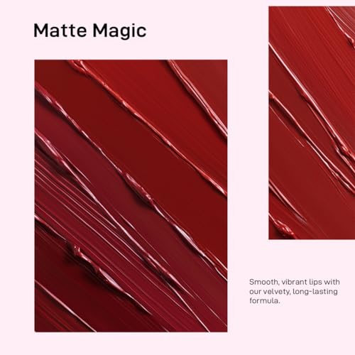 Image of Multibrite Mini Capsule Lip Glaze Women Matte Liquid Lip Gloss Beauty Glaze Waterproof Long-Lasting Non-Stick Smooth Lipstick (Ruby Red 912)