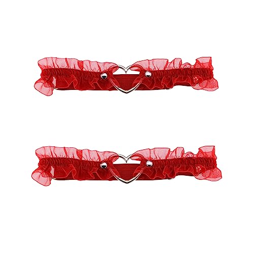alisikee 2PCs Adjustable Heart Lace Thigh Garter, Elastic Leg Gar...