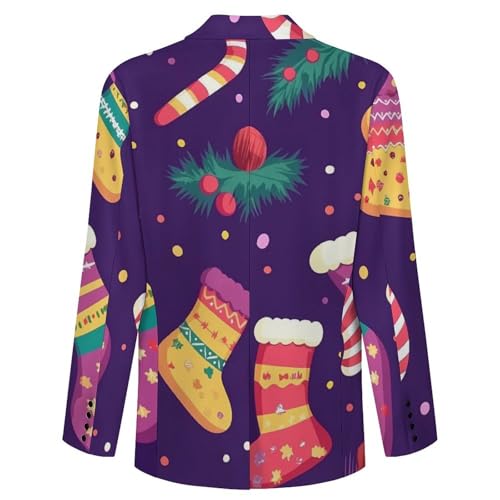 Cute Christmas Stocking Pattern Classic Suits Blazer for Men Business Tuxedo Jacket Sport Coat Two Buttons4