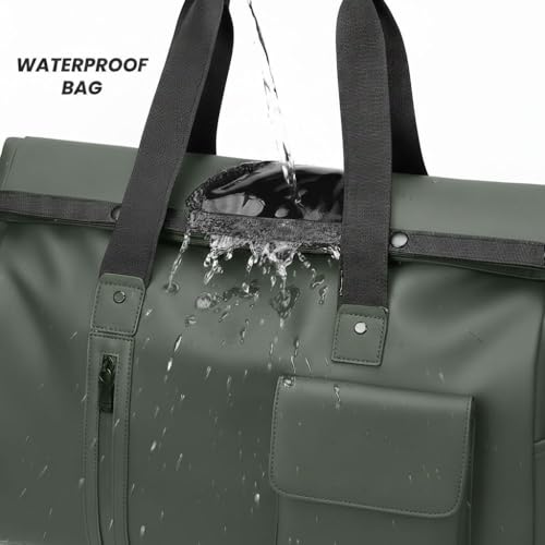 Image of CAVALO - Be Unique Men's Waterproof Oxford Duffle Bag | Large Capacity Travel, Gym & Business Hand Luggage with Wet /Dry Compartments, Laptop Sleeve & Shoulder Strap (Green)