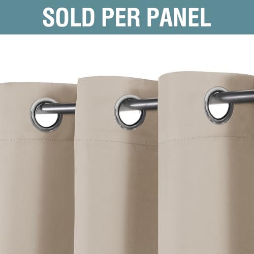 Image of H.VERSAILTEX Blackout Curtain for Living Room Thermal Insulated Window Treatment Curtain Extra Long 96 inch Length Energy Saving Solid Grommet Top Blackout Drape, One Panel, Fog, 52 inch W x 96 inch L