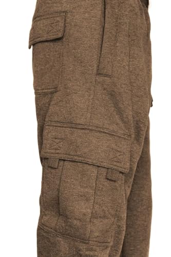 Image of Men's Cargo Sweatpants Casual Fleece Joggers Loose Fit Open Bottom Athletic Pants for Men with Pockets