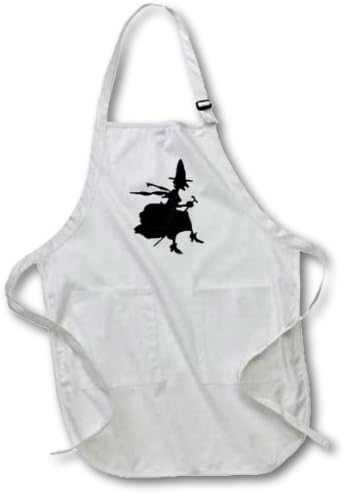 3dRose apr_165486_2 Witch Silhouette Artwork-Medium Length Apron, 22 by 24-Inch