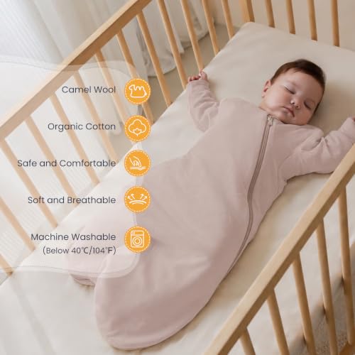 Image of Unisex Sleeping Bag for Babies and Toddlers 1.0 Tog Sleep Sack 6-18 Months, Newborn Sleep Sack, Wearable Blanket Baby, One Piece Long Sleeves, Gifts for Baby
