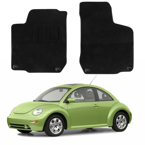 Tapis de Sol de Voiture Remplacement pour VW New Beetle 1997-2010, Tapis de Sol Haut de Gamme Siège Avant Tapis de Voiture Noirs Classiques Adaptés
