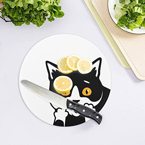 Planche à découper en verre trempé chaton blanc pour plaques de cuisine - 5