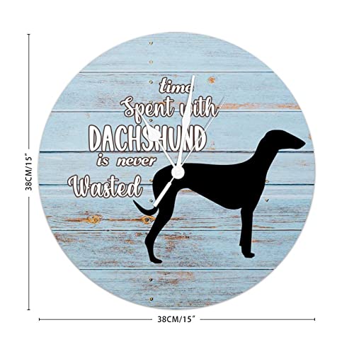 Horloge murale Time Spent with Dog Is Never Wasted en bois style rustique - 5