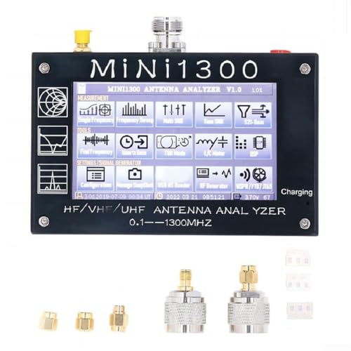 Analizador de red vectorial de 0,1 a 1300 MHz Mini1300 con pantalla de 4,3 pulgadas para SWR
