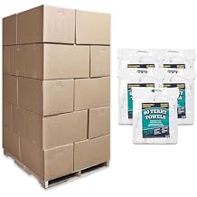 Arkwright TT60 Terry Cloth Rags Bulk, Pallet of 7500, 100% Cotton Cleaning Towels for Kitchen, Auto Shop and Bar Use, Absorbent Machine Washable, 14 x 17 in, White