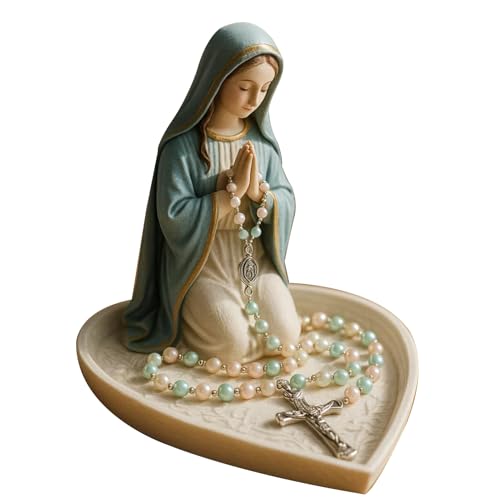 Wusideday Virgen María - Rosario católico de resina para joyas, decoración del hogar para habitación, escritorio, hombres, mujeres, parejas, profesores, estudiantes, oficinas