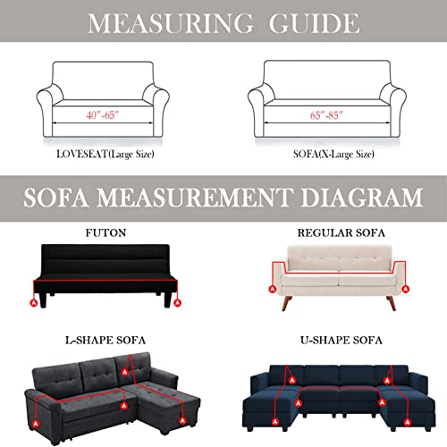 Handontime Couch Cover For Cats Dogs Kids Grey Plaid Sofa Seat Covers Chenille Sofa Covers Soft With Tassel Love Seat Covers, Couch Covers For 3 Cushion Couch Sofa Futon Cover, 71" X 118" Beige/Grey #TOP5