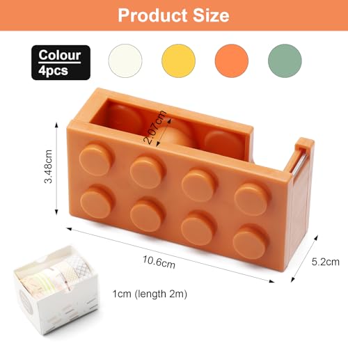 4 Stück Klebebandabroller, Abroller klebeband, Kinder Klebeband Tischabroller, Klebestreifen abroller, Tesa abroller Zum Schnellen Schneiden Von Klebeband,Büro, Schule, Blumenläden