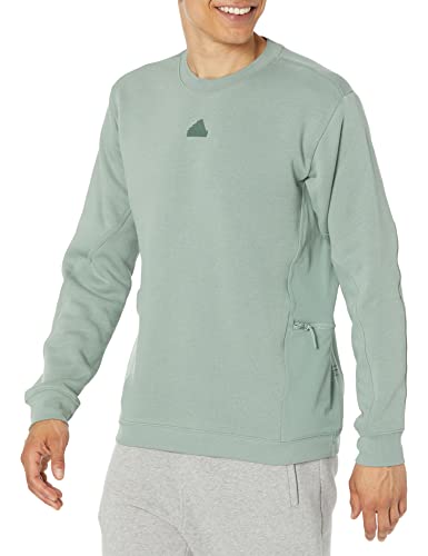 adidas Men's City Escape Sweatshirt, Silver Green, Medium