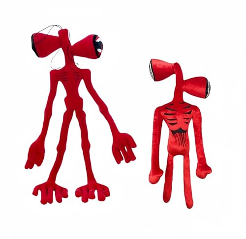 POPRORE 2 PCS New Siren Head Plush Toy Built-in Wire Limbs Removable Plush Toys Christmas Halloween Birthday Party Toys Boys Girls Fan Toys (Red)