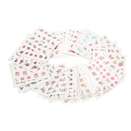 ????????????????????? ?????????????????????????Flower Pattern Sticker, Flexible Water Transfer Design Nail DIY Accessories, Manicure Store for Festival Decoration Daily Nail Design Woman(BLE series)