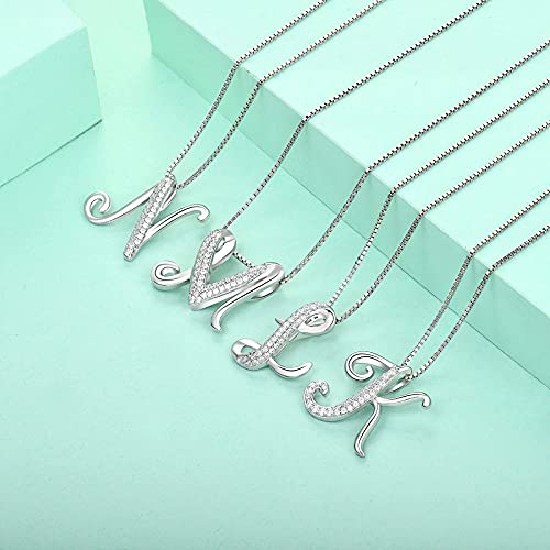 STARCHENIE Initial Necklace for Women 925 Sterling Silver Letter A-Z Pendant 26 Alphabet Jewelry3
