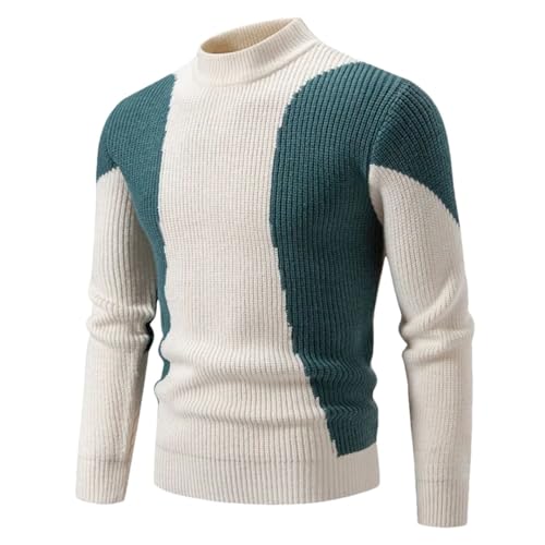 Men's and Warm Color Block Sweater Knit Tops Man Clothes