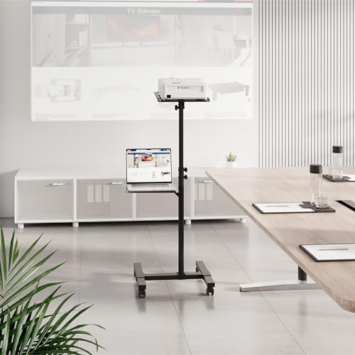 Soporte de proyector con ruedas para ajustar la altura de tu pantalla y laptop de forma móvil 2
