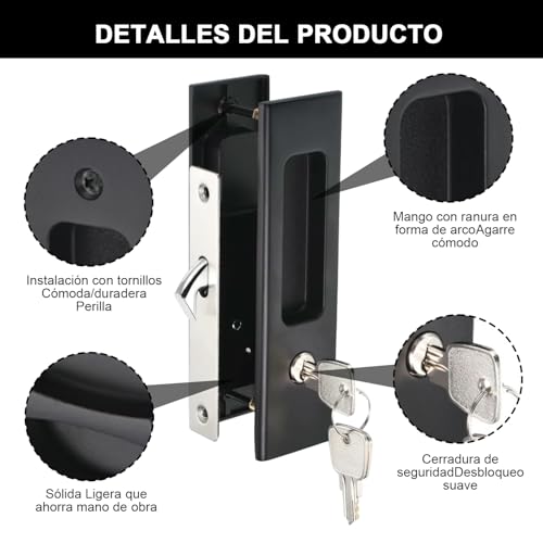 Chapa de manija para puerta de madera 23 Imagen adicional