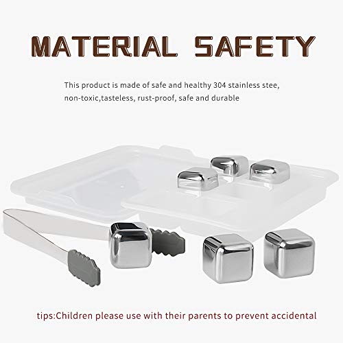 Metalen ijsblokjes, ZoneYan roestvrij stalen ijsblokjes, Herbruikbare ijsblokjes staal, RVS Whisky Stones ijsblokjes… - Afbeelding 6