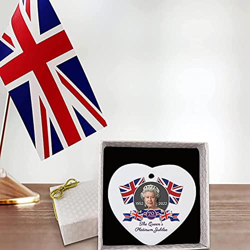 Union Jack Elizabeth Queen II lembrança,1926-2022 ornamento de suspensão do carro de sua majestade |