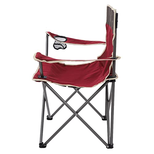 Chaise pliante d'extérieur confortable, siège de camping portable marron - 2