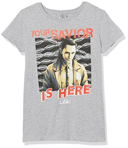 T-shirt Marvel Loki pour fille en coton gris chiné taille XL