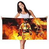 Multifonction : cette serviette à séchage rapide est adaptée pour diverses occasions, telles que les voyages, l'exercice ou la natation, etc. Facile à transporter et à utiliser. Ce type de serviette d'impression de flamme de pompier peut être utilisé comme serviette de voyage, serviette de camping, serviette de plage, serviette de fitness, serviette de randonnée, serviette de yoga, serviette de natation.