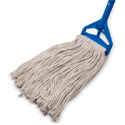 Image of SPARTA Flo-Pac Cotton Mop Head, Cut-End, Narrow Band with White Band for Organized Cleaning, 36 Inches, Tan