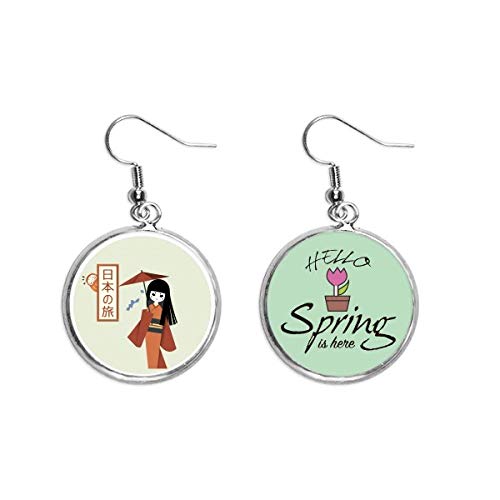 Pendientes de primavera de niña japonesa para un look primaveral diario