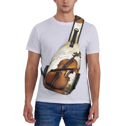 Bolso de pecho cruzado para hombre, mochila sling diagonal negra miniatura 7