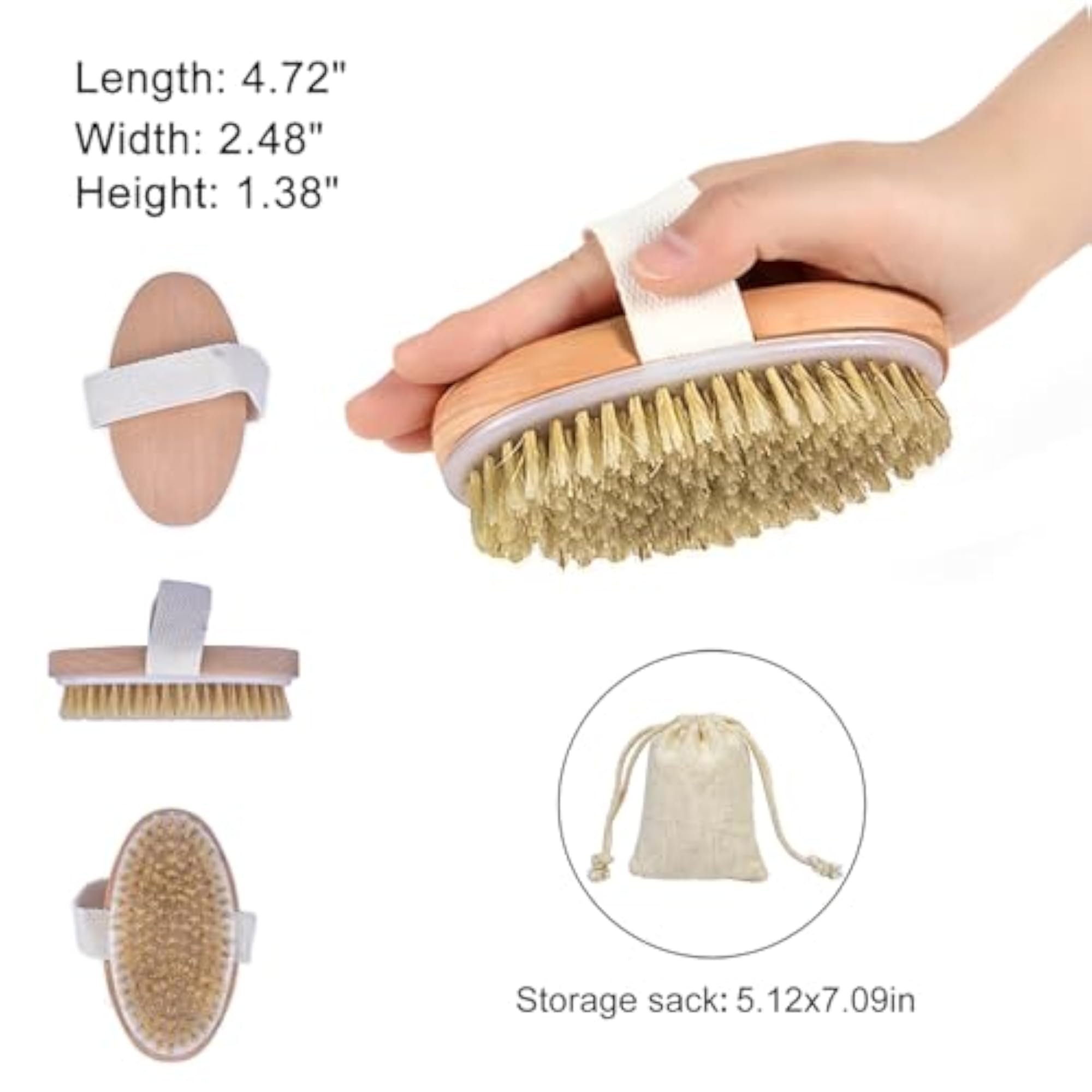 Dry Brushing Body Brush with Storage Bag
