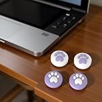 Cat Paw Thumb Grip Joystick Caps Compatible with Switch/OLED/Lite, Cute Silicone Joystick Cover Replacement Thumb Grip Covers for Switch Controller Accessories 4 Pack - Purple