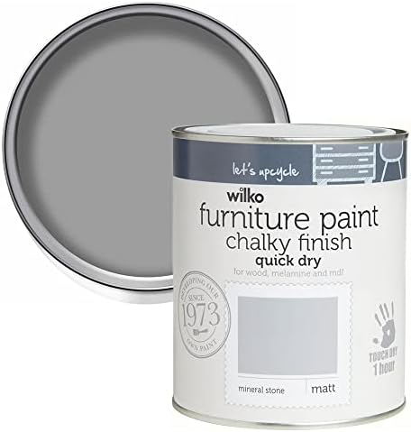 wilko Quick Dry Chalky Paint, Hardwearing Quick Dry Paint, Suitable for Kitchen, Bedroom, Living Room (Chalk White, 750 Millilitre)