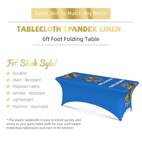 Housse de table extensible Oklahoma State Flag EdWal 1,8m pour banquet - 6