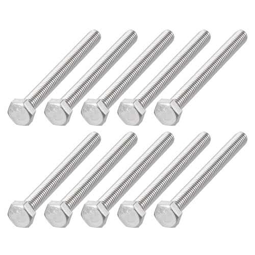 Image of METALLIXITY Hex Head Bolts (5 /16-18 x 3-1 /2 inch) 10Pcs, 304 Stainless Steel 18-8, Fully Threaded, External Hex Drive, Plain Finish, Hex Head Screw Bolt, Silver