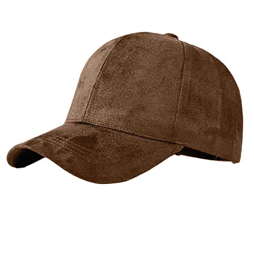 Classic Faux Leather Suede Baseball Cap Corduroy Dad Caps Adjustable Casual Low Profile Dad-Hat Brown