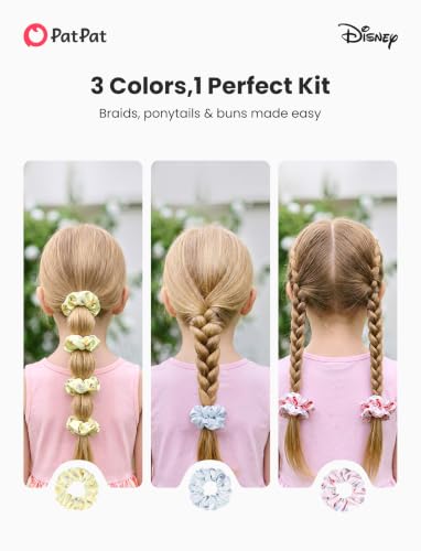 Image of Disney Princess Scrunchies for Girls, 3PCS Cute Hair Ties No Damage & Ponytail Holders, Ariel Cinderella Belle Hair Accessories for Kids Hair Scrunchies, Birthday Gifts for Toddler Girls