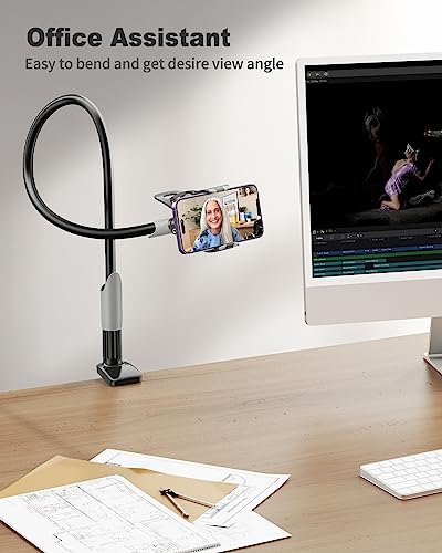 Saiji C1-B-US03FBM Gooseneck Bed Phone Holder, Flexible Long Arm Phone Mount For Desk, Clip Bracket Clamp Stand, Iphone Stand, Mobile Cell Phone Stand Document Camera Nintendo Switch thumb #4