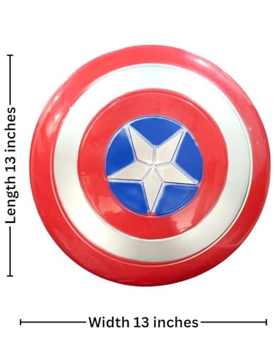 Image of BookMyCostume Buy Metal Look American Superhero Shield Kids Fancy Dress Accessory Kids,Red
