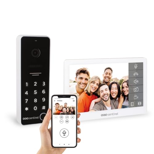 SCS Sentinel, PVF0054, Interphone vidéo connecté filaire CODEVISIO WI-FI, Ecran LCD 7 couleur, Affichage Date et Heure, Vision Grand Angle 110 ° et Nocturne, IP65, avec Clavier à Code